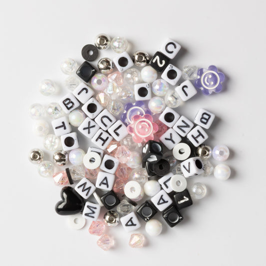 Moood Cow Charm Cow Print Black and White Letter Beads DIY Jar
