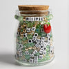 Enamel Tomato Charm Neon Green Beads DIY Jar