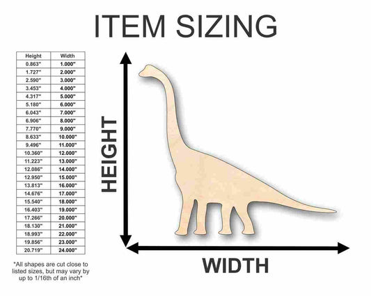 Unfinished Wood Brachiosaurus Shape - Dinosaur - Craft - up to 46" DIY