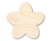 Unfinished Wood Cherry Blossom Shape | DIY Japan Flower Craft Cutout | Up to 36"