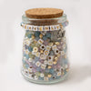 Heavenly Pastel Bead Jar with Gold Block Alphabet Letters DIY Stretch Bracelet Kit