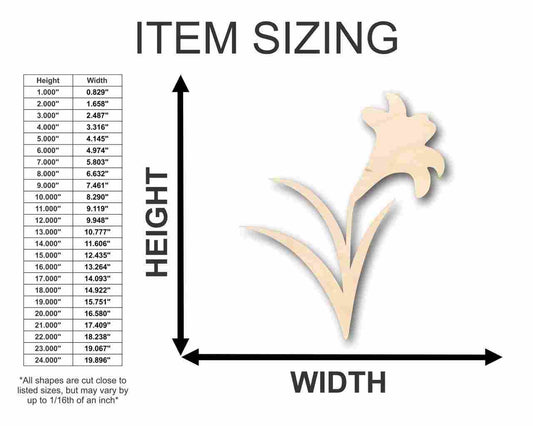 Unfinished Wood Craft Easter Lily Shape - Easter Flower - Craft up to 46" DIY