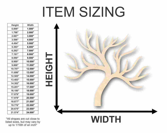 Unfinished Wood Tree No Leaves Shape - Fall - Winter - Craft - up to 46" DIY