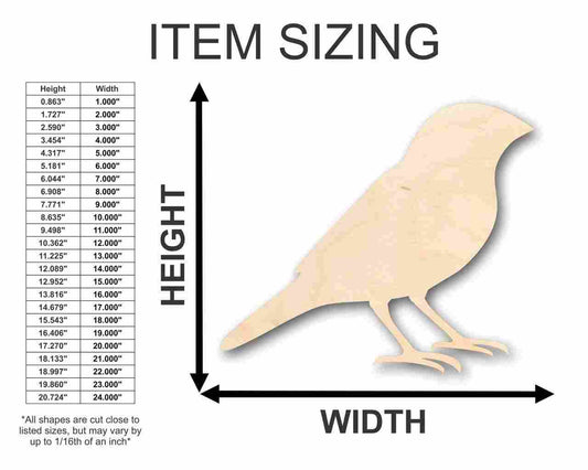 Unfinished Wood Finch Shape - Animal - Bird - Wildlife - Craft - up to 46" DIY