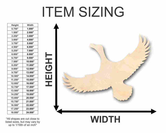 Unfinished Wood Flying Duck Shape - Animal - Wildlife - Craft - up to 46" DIY