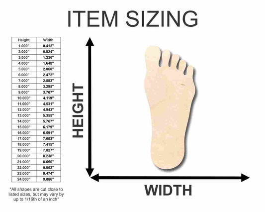 Unfinished Wood Foot Shape - Craft- up to 46" DIY