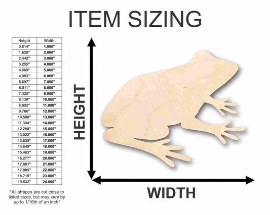 Unfinished Wood Frog Shape - Animal - Craft - up to 46" DIY