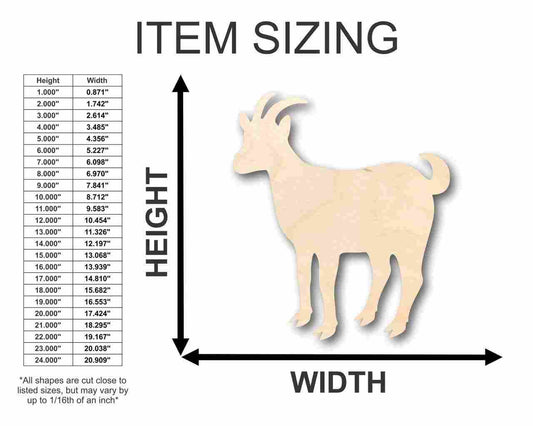Unfinished Wood Goat Shape - Farm Animal - Craft - up to 46" DIY