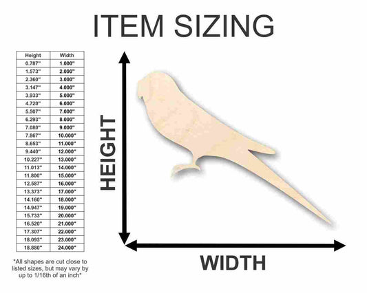Unfinished Wood Parakeet Shape - Animal - Wildlife - Pet - Craft - up to 46" DIY