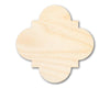 Unfinished Wood Quatrefoil Shape - Craft - up to 46" DIY