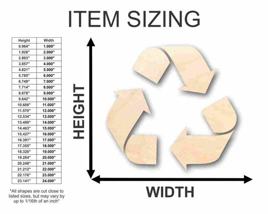 Unfinished Wood Recycling Symbol Shape - (3 Piece) Craft - up to 46" DIY