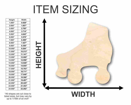 Unfinished Wood Roller Skate Shape - Craft - up to 46" DIY