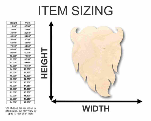 Unfinished Wood Santa Claus Beard Shape - Christmas - Ornament - Craft - up to 46" DIY