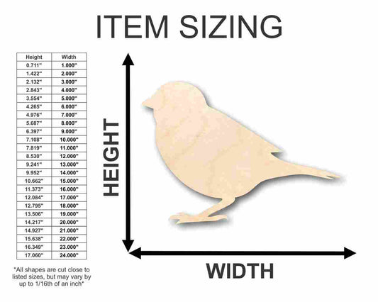 Unfinished Wood Sparrow Shape - Animal - Bird - Wildlife - Craft - up to 46" DIY
