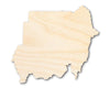 Unfinished Wood Sudan Country Shape - North Africa Craft - up to 46" DIY