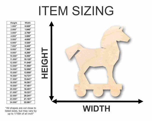 Unfinished Wood Trojan Horse Shape - Toy - Greek History - Craft - up to 46" DIY