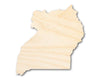 Unfinished Wood Uganda Country Shape - East Africa Craft - up to 46" DIY