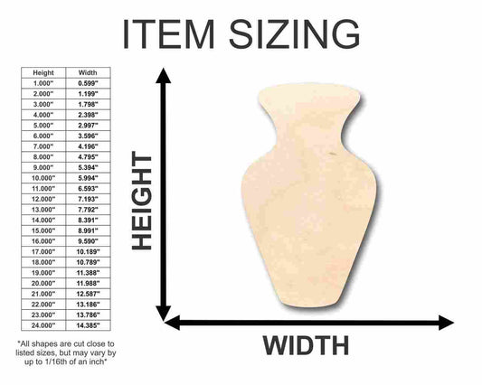 Unfinished Wood Vase Shape - Craft- up to 46" DIY