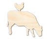 Unfinished Wood Cow Chicken Shape - Craft - up to 46" DIY