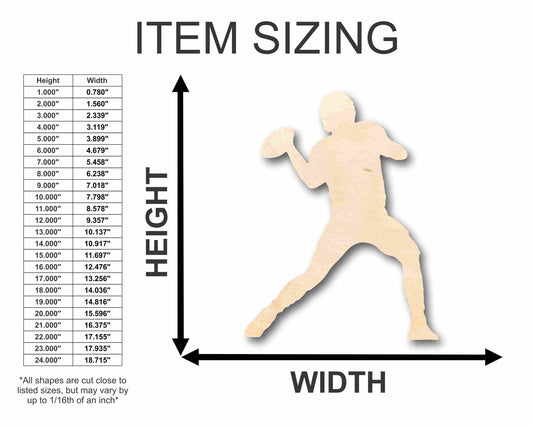 Unfinished Wood Football Player Silhouette - Craft- up to 46" DIY