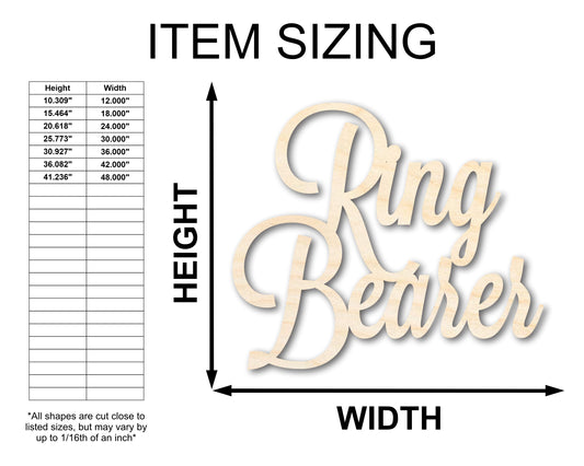 Unfinished Wood Ring Bearer Shape - Word Craft - up to 46"