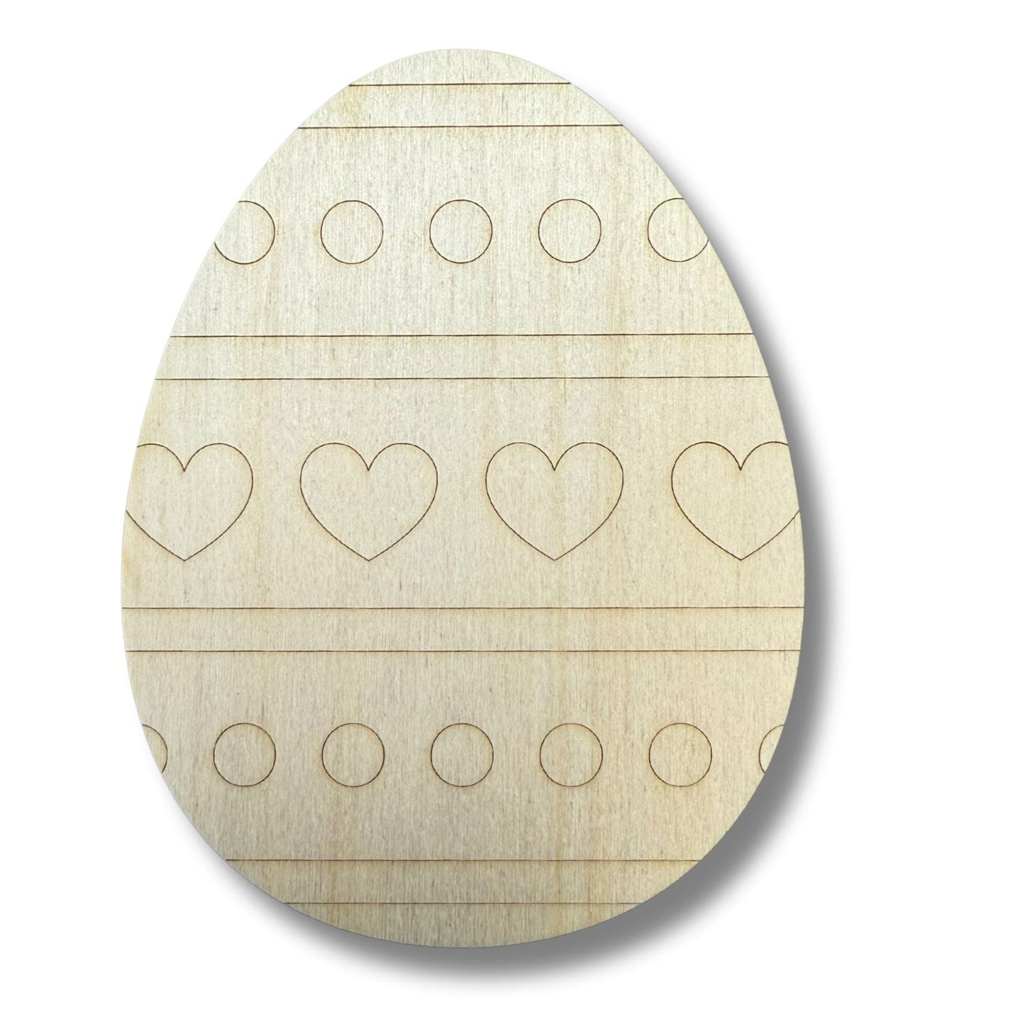 Unfinished Wood Etched Heart Pattern Egg Shape | Paint By Line Crafts | up to 30" DIY