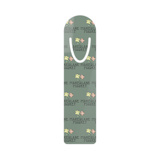 Makerlane Market Metal Bookmark — Green Patterned Page Marker