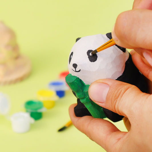 Paint Your Own Wooden Panda Kit – DIY Hand-Carved Craft