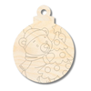 Unfinished Wood Etched Polar Bear Ornament Shape | Paint By Line Crafts | up to 30" DIY