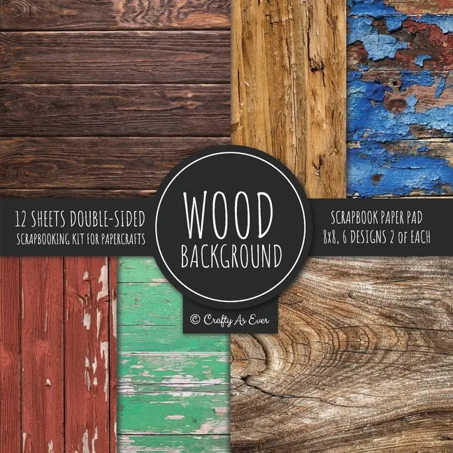 Wood Background Scrapbook Paper Pad – 8x8 Rustic Design