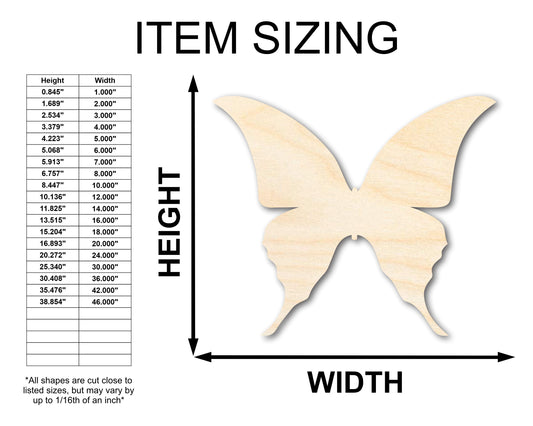 Unfinished Wood Butterfly Shape - Wildlife Craft - up to 46" DIY