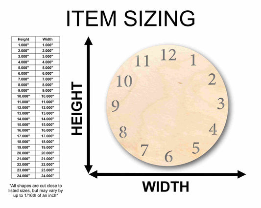 Unfinished Wood Clock Silhouette - Craft- up to 46" DIY