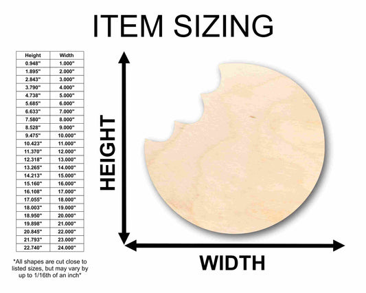 Unfinished Wood Cookie with Bite Silhouette - Craft- up to 46" DIY