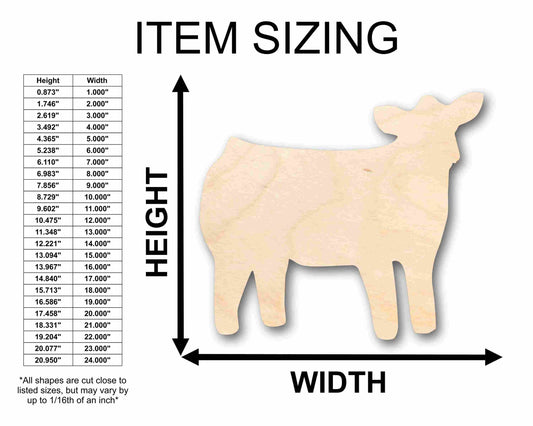 Unfinished Wood Cow Calf Silhouette - Craft- up to 46" DIY