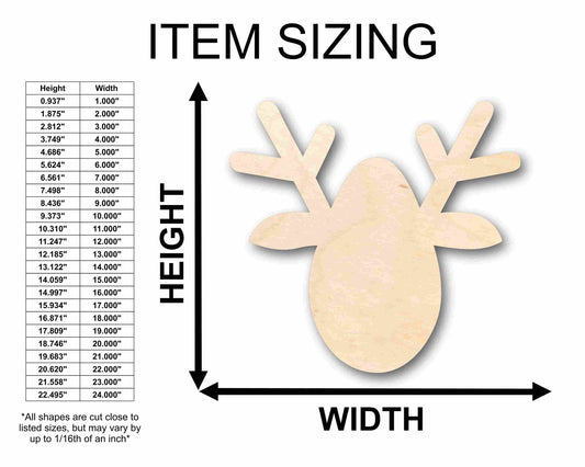 Unfinished Wood Christmas Reindeer Ornament Silhouette - Craft- up to 46" DIY