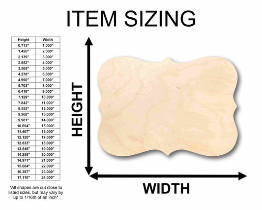 Unfinished Wood Fancy Award Craft Plaque Silhouette - Craft- up to 46" DIY