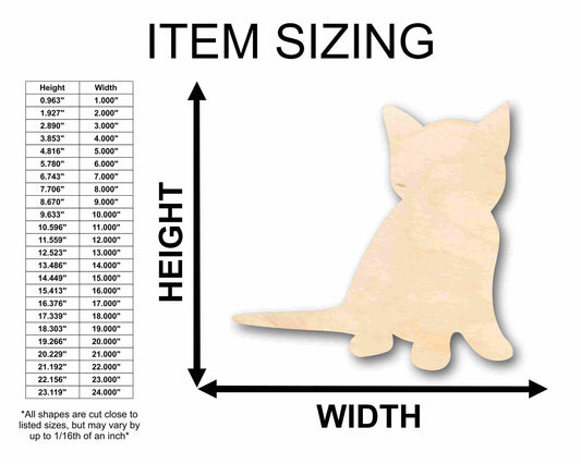 Unfinished Wood Kitten Silhouette - Craft- up to 46" DIY