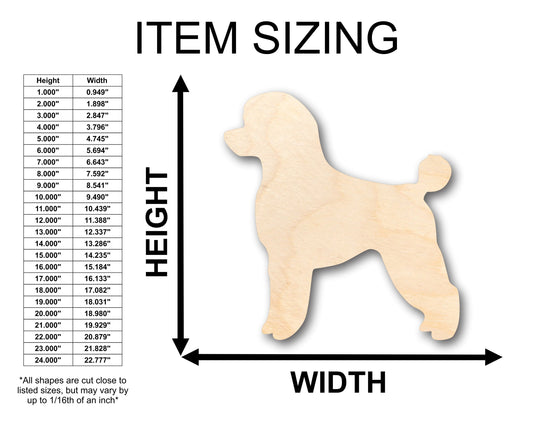 Unfinished Wood Poddle Dog Shape - Craft - up to 46" DIY