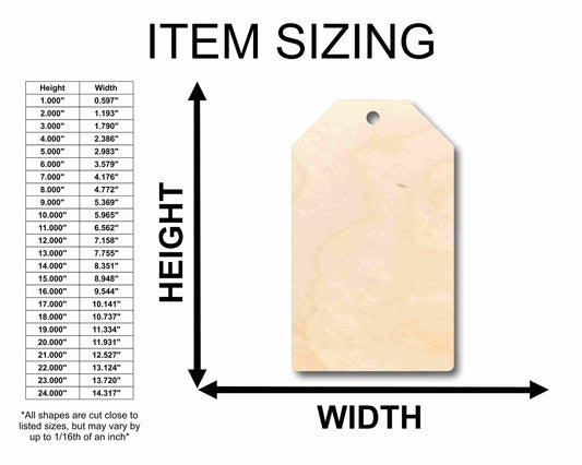 Unfinished Wood Price Tag Product Tag Silhouette - Craft- up to 46" DIY