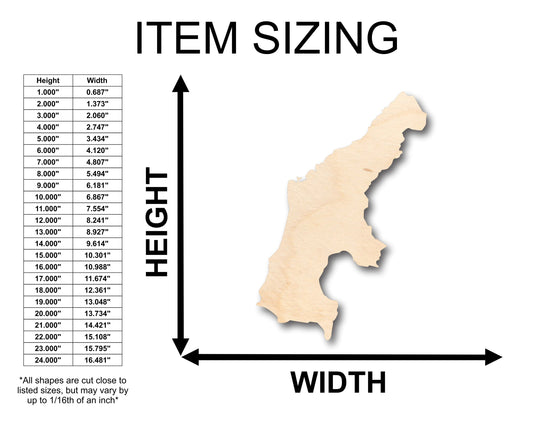 Unfinished Wood Saipan Shape - Craft - up to 46" DIY