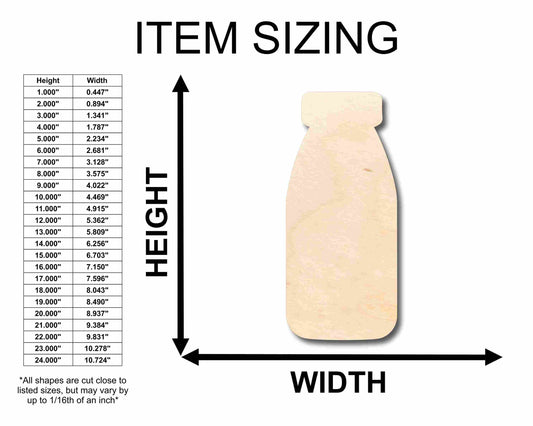Unfinished Wood Vintage Milk Bottle Silhouette - Craft- up to 46" DIY
