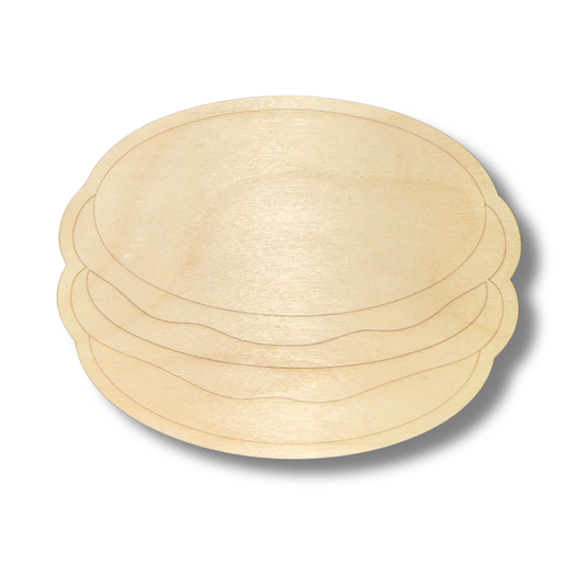 Unfinished Wood Etched Macaron Shape | Paint By Line Crafts | up to 30" DIY
