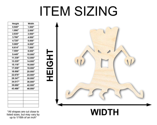 Unfinished Wood Scary Tree Shape - Craft - up to 46"