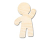 Unfinished Wood Waving Gingerbread Shape - Craft - up to 46"