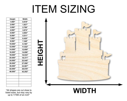 Unfinished Wood Medieval Castle Silhouette - History Craft - up to 46" DIY