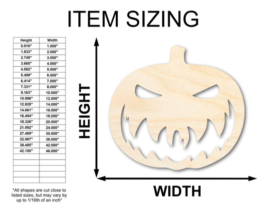 Unfinished Scary Pumpkin Shape | Craft Cutout | up to 46" DIY