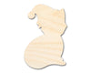 Unfinished Wood Santa Hat Cat Shape | DIY Christmas Craft Cutout | up to 46" DIY