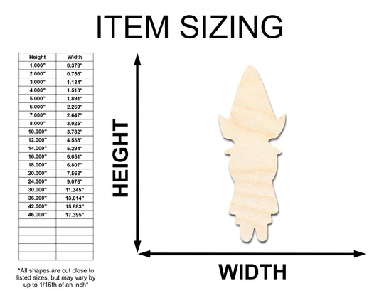 Unfinished Wood Santa Elf Shape - Craft - up to 46"