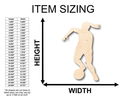 Unfinished Wood Girl Soccer Shape - Craft - up to 46" DIY