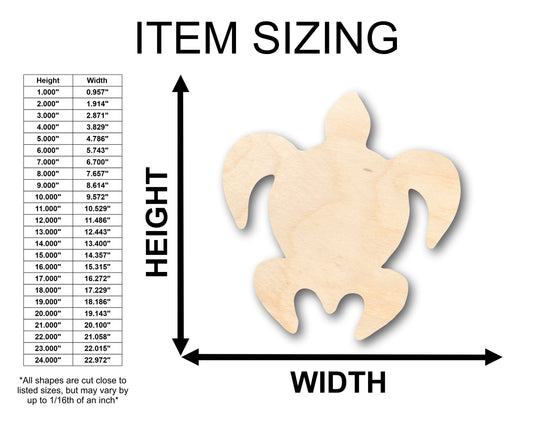Unfinished Wood Sea Turtle Shape - Craft - up to 46" DIY